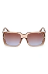 Tom Ford Ryder 51mm Square Sunglasses In Shiny Champagne / Brown Blue