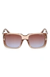 Tom Ford Gradient Square Transparent Acetate Sunglasses In Shiny Transparent Champagne