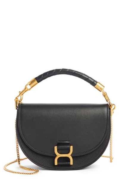 Chloé Marcie Leather Shoulder Bag In Black