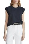 Rag & Bone Mixed Media Muscle Tee In Navy