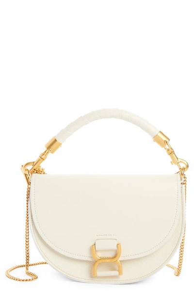 Chloé Marcie Leather Shoulder Bag In Misty Ivory