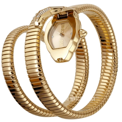 Just Cavalli Women's Glam Chic Snake Gold Dial Watch In Gold / Gold Tone / Yellow