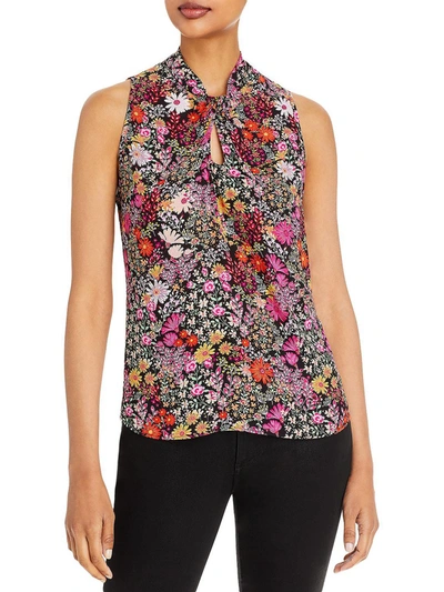 Status By Chenault Womens Floral Twist Neck Blouse In Multi