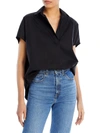 French Connection Frenh Connection Cele Short Sleeve Cotton Top In Black