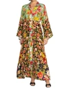 Johnny Was Burke Tie-belt Georgette Kimono In Multi