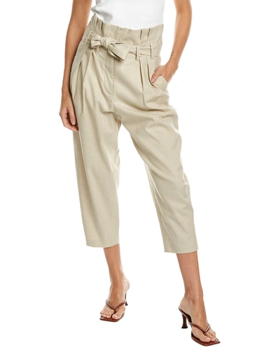 Iro Madeon Belted Cotton Tapered Pants In Beige