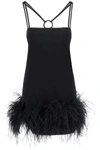 Attico Fujiko Feather-trimmed Mini Dress