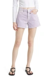 Frame Le Brigette Frayed Denim Shorts In Lilac