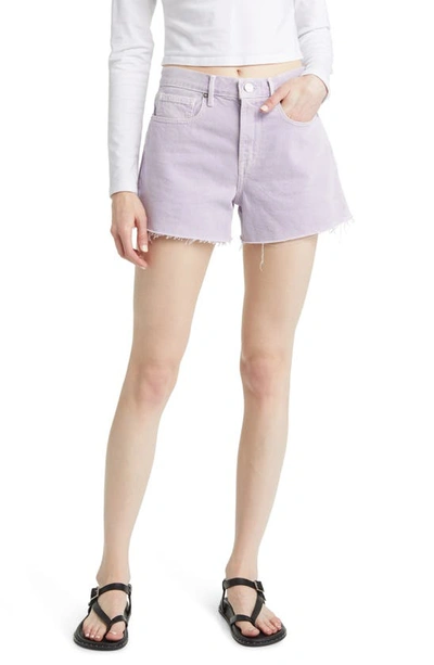 Frame Le Brigette Frayed Denim Shorts In Washed Lilac