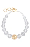 Open Edit Graduated Orb Necklace In Clear- Gold