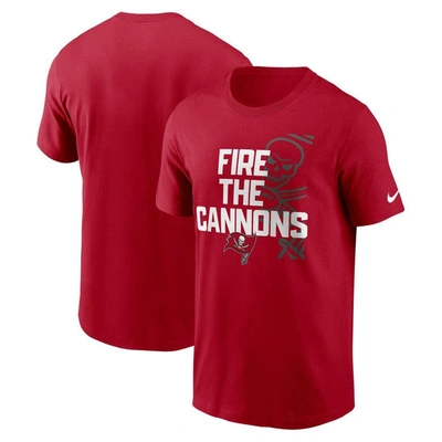 NIKE NIKE RED FIRE THE CANNONS TAMPA BAY BUCCANEERS LOCAL ESSENTIAL T-SHIRT