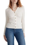 MADEWELL MADEWELL RUCHED POLO CARDIGAN
