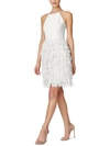 AIDAN MATTOX WOMENS FEATHERED HALTER COCKTAIL AND PARTY DRESS