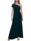 BETSY & ADAM WOMENS ONE SHOULDER RUCHED EVENING DRESS