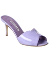 Manolo Blahnik Houramu 70 Patent Sandal In Purple