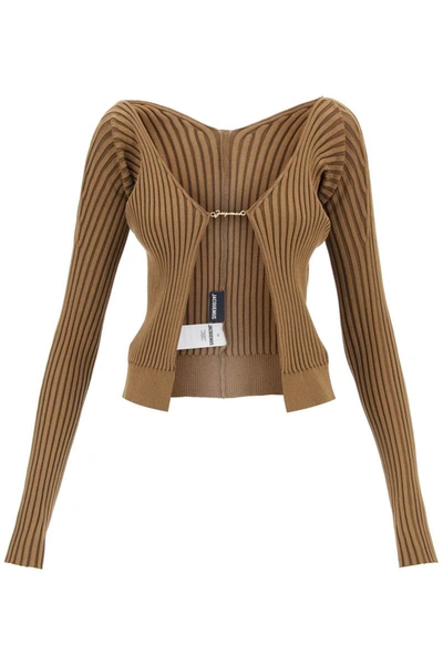 Jacquemus Brown Knit Pralù Cardigan