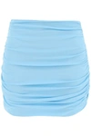 Tory Burch Ruched Mini Skirt In Blue