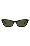 Ray Ban Lady Burbank Sunglasses Black Frame Green Lenses 52-20