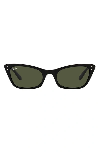 Ray Ban Lady Burbank Sunglasses Black Frame Green Lenses 52-20 In Grün Klassisch B-15