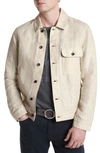 JOHN VARVATOS DREW LINEN & COTTON TRUCKER JACKET