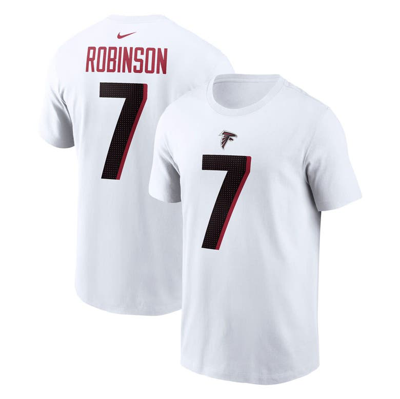 Nike Men's  Bijan Robinson White Atlanta Falcons Player Name And Number T-shirt