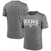 NIKE NIKE GRAY LOS ANGELES RAMS YARDLINE VELOCITY PERFORMANCE T-SHIRT