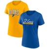 Fanatics Women's  Blue, Gold St. Louis Blues Two-pack Fan T-shirt Set In Blue