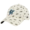 NEW ERA NEW ERA CREAM MIAMI MARLINS CHROME BLOOM 9TWENTY ADJUSTABLE HAT