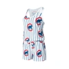 Concepts Sport White Chicago Cubs Reel Pinstripe Knit Romper In White