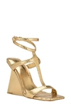 Guess Bacio Wedge Sandal In Gold