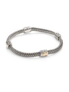 John Hardy WOMEN'S CLASSIC CHAIN EXTRA SMALL HAMMERED FOUR STATION BRACELET,0400091222951