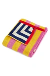 Dusen Dusen Fruit Stripe Hand Towel In Grapefruit Stripe