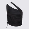 Andrea Adamo Andreādamo Cropped Jersey Top In Black