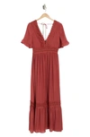 Wishlist Short Sleeve Crochet Dress In Sienna