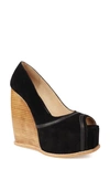 ZIGI DOMENIKA PEEP TOE PLATFORM WEDGE SANDAL