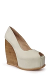 ZIGI MILLUH PEEP TOE PLATFORM WEDGE SANDAL