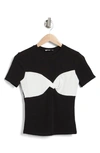 Nsr Slinky Sateen T-shirt In Black/ White