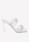 Valentino Crystal Chain Transparent-heel Mule Sandals In Silver