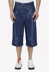 Off-white Skeleton Denim Bermuda Shorts In Blue