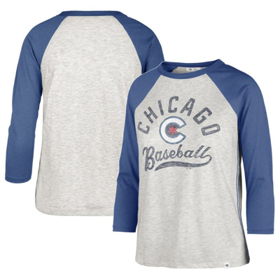 47 ' Grey Chicago Cubs City Connect Retro Daze Ava Raglan 3/4-sleeve T-shirt