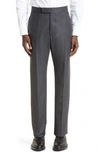 Thom Browne Classic Super 120s Wool Backstrap Pants In Dark Grey