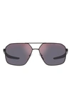 Prada 60mm Irregular Sunglasses In Matte Black