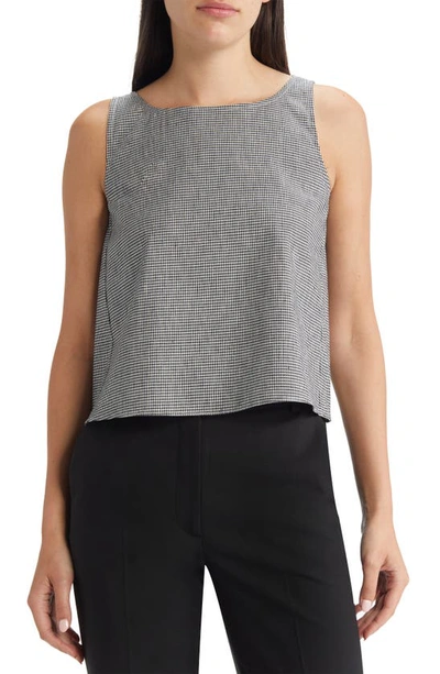 M.m.lafleur The Flaka Top - Gingham Linen In Black / White