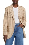 Treasure & Bond Oversize Plaid Blazer In Tan Avery Plaid