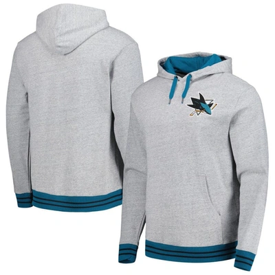 MITCHELL & NESS MITCHELL & NESS  HEATHER GRAY SAN JOSE SHARKS CLASSIC FRENCH TERRY PULLOVER HOODIE