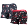 PAIR OF THIEVES PAIR OF THIEVES BLACK/NAVY CLEVELAND GUARDIANS SUPER FIT 2-PACK BOXER BRIEFS SET