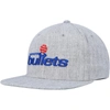 Mitchell & Ness Men's  Heather Gray Washington Bullets Hardwood Classics 2.0 Snapback Hat In Heather Gray