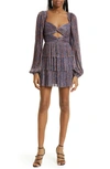 Rebecca Vallance Blossom Long Sleeve Mini Dress In Print
