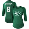MAJESTIC MAJESTIC THREADS AARON RODGERS GREEN NEW YORK JETS PLAYER NAME & NUMBER TRI-BLEND 3/4-SLEEVE FITTED 