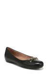 Naturalizer Vivienne Skimmer Flat In Black Leather